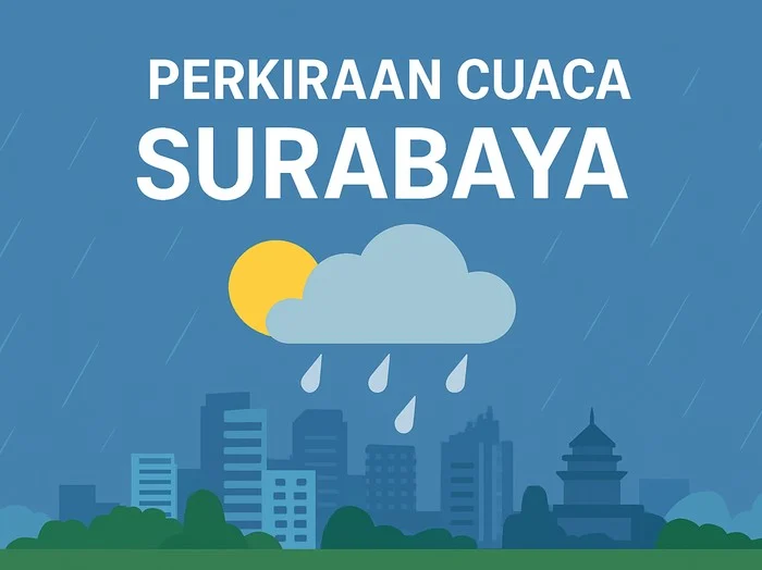Surabaya Diguyur Hujan Ringan: Suhu Hangat, Kelembapan Tinggi, dan Waspada Hujan Petir di Puncak Musim Hujan