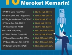 10 Saham Meroket Sepekan, Ada yang Tembus 200 Persen