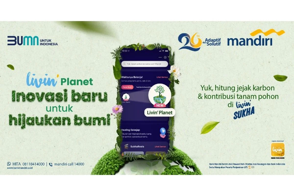 Bank Mandiri Perkenalkan Sertifikat Pengurangan Emisi di Aplikasi Livin' by Mandiri