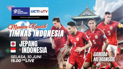 Cara Mudah Live Streaming RCTI Gratis untuk Saksikan Timnas Indonesia vs Jepang dan Jadwal Bola Malam Ini