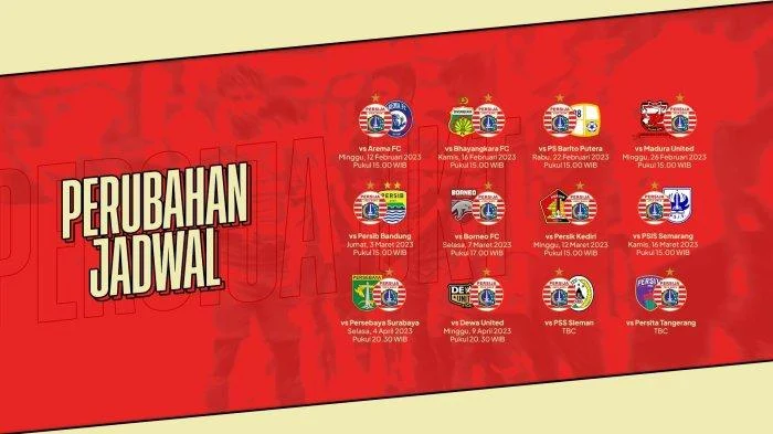 Jadwal Persija: Semua Laga Penting yang Harus Dimenangkan untuk Rebut Gelar Juara!