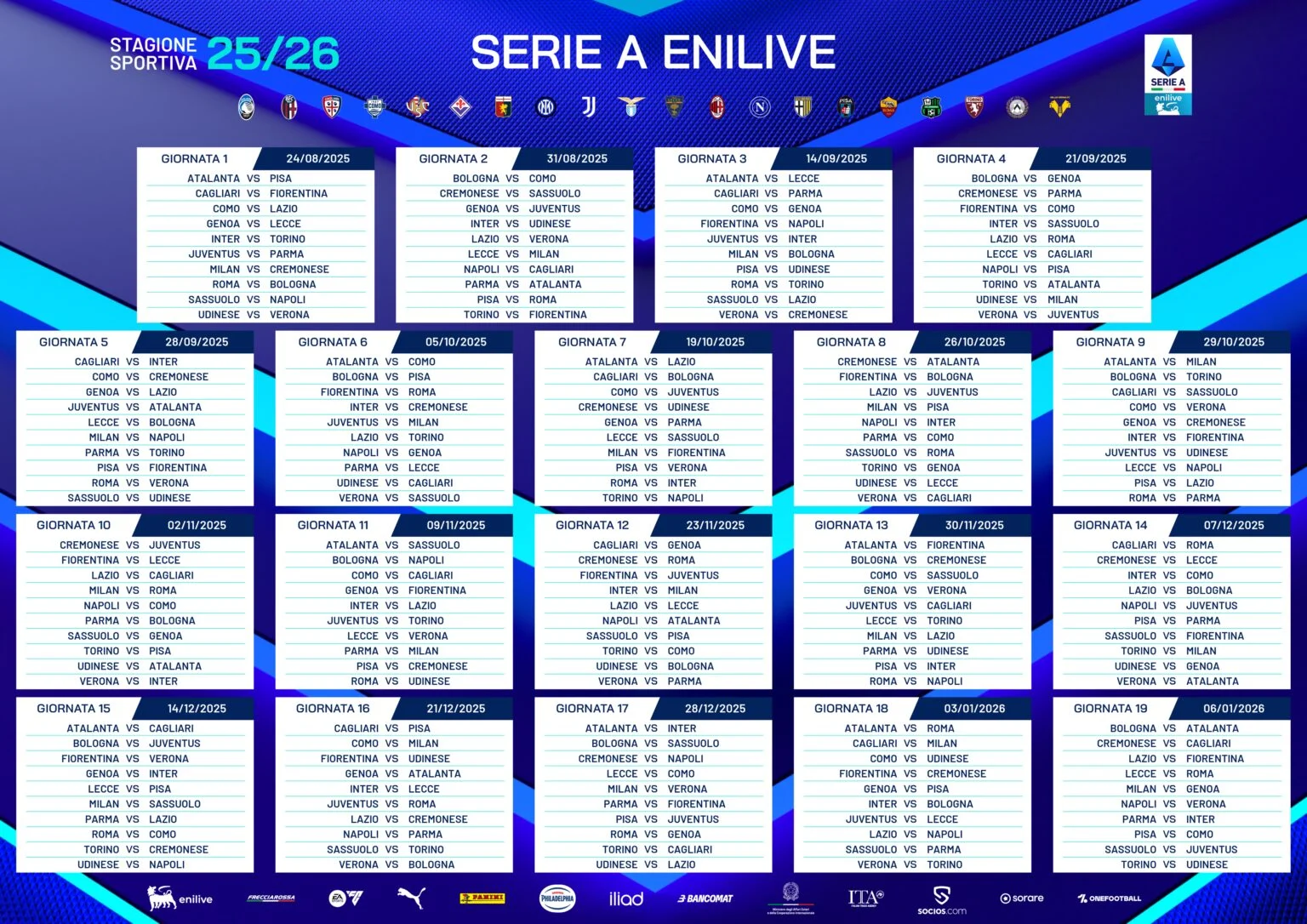 Jadwal Serie A 2025/2026: Napoli vs Inter, Juventus Bersiap, dan Pertarungan di Puncak Klasemen