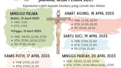 Minggu Paskah IV: Jadwal Misa Lengkap di Seluruh Indonesia, Siapkan Keluarga untuk Kebangkitan