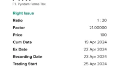 PYFA Siapkan Right Issue Jumbo 5,7 Miliar Saham, ini Penawarannya