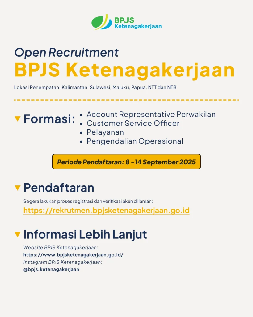 Rekrutmen BPJS Ketenagakerjaan 2026: Kesempatan Karir di Lapak Asik BPJS Ketenagakerjaan Go ID Dibuka Hingga 15 April