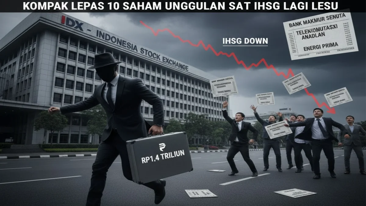 Asing Lepas Rp14 Triliun dalam Dua Hari, IHSG Dipaksa Turun Lagi