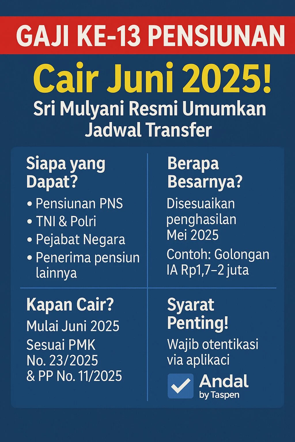 Gaji Ke-13 Pensiunan ASN 2026 Cair Mulai Juni, Ini Besaran dan Jadwalnya