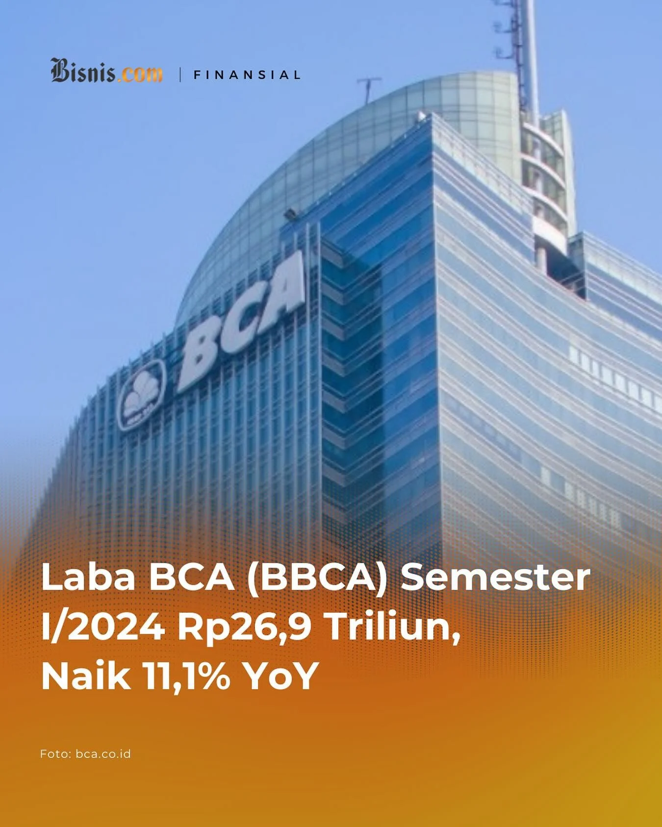 Penyaluran Kredit Valas BCA Tumbuh 2,9% Jadi Rp 48,9 Triliun per Maret 2026