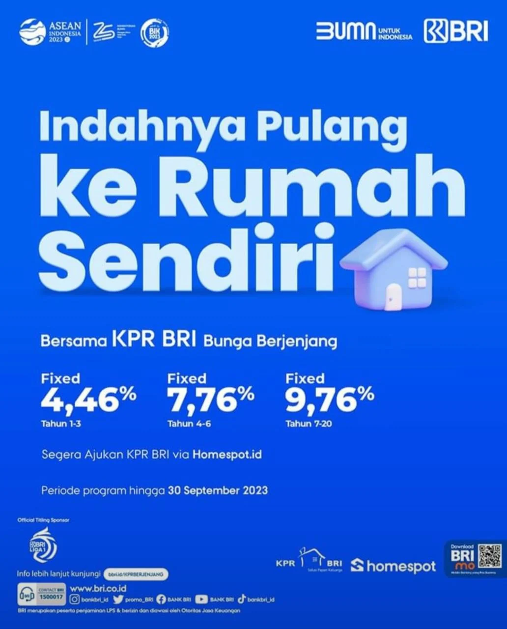Promo KPR BRI hingga Juni 2026, Bunga Mulai 2,5 Persen