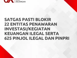 Satgas PASTI Hentikan 951 Entitas Pinjol Ilegal dan 3 Investasi Ilegal per April 2026