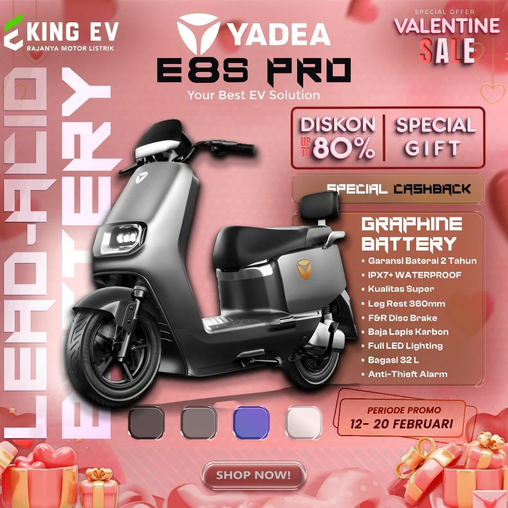 Top Gun! Motor Listrik Yadea E8S Pro Tandang Jarak 156 km dengan Fitur Keamanan Canggih