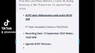 RUPS Besok: DSSA Hingga MTDL, Simak Agendanya
